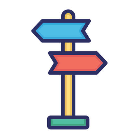 Direction board,  sign, board, direction fully editable vector iconのイラスト素材