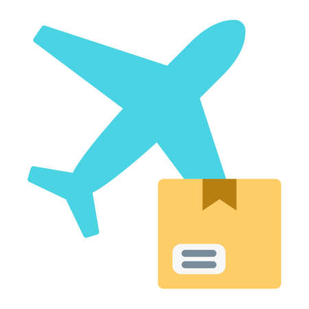 Air cargo, Airplane, shipping, delivery fully editable vector iconのイラスト素材