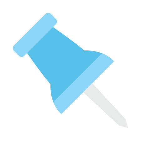 Thumb pin, pin, tack, affixing pin fully editable vector iconのイラスト素材