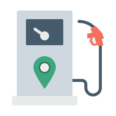 Fuel location, map, pump, station fully editable vector iconのイラスト素材