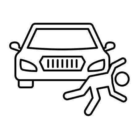 Man collide with car line vector icon which can easily modify or editのイラスト素材