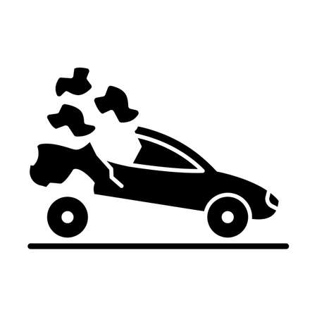 Sports car crash  Glyph Style vector icon which can easily modify or editのイラスト素材