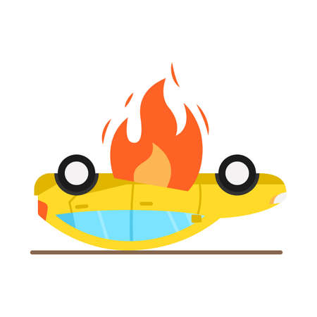 Flaming from car engine Isolated Vector icon that can be easily modified or editedのイラスト素材