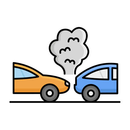 Collide car back Isolated Vector icon that can be easily modified or editedのイラスト素材