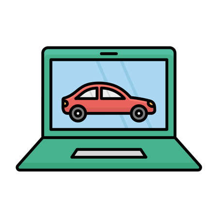 Online car Isolated Vector icon that can be easily modified or editedのイラスト素材