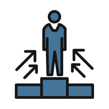 Position, podium line isolated vector icon can be easily modified and editのイラスト素材