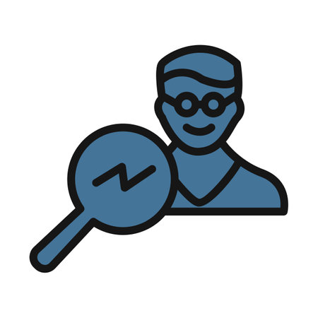 Search man, avatar, searching line isolated vector icon can be easily modified and editのイラスト素材