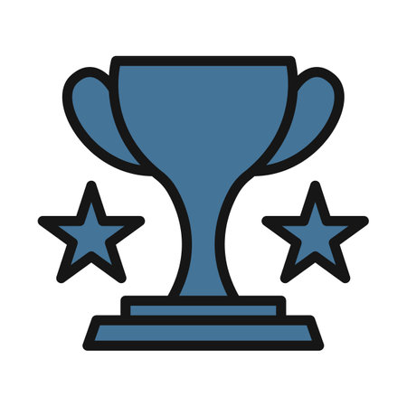 trophy, award line isolated vector icon can be easily modified and editのイラスト素材
