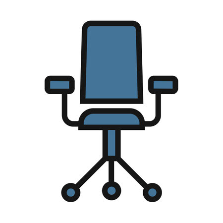 Swivel Chair line isolated vector icon can be easily modified and editのイラスト素材
