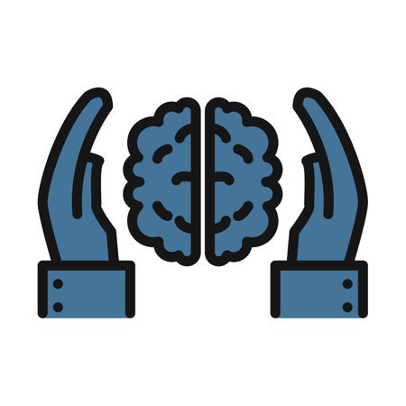 Brain, brain protection line isolated vector icon can be easily modified and editのイラスト素材