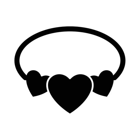 Heart necklace Isolated Vector icon that can be easily modified or editedのイラスト素材