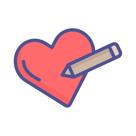 Heart signature Isolated Vector icon that can be easily modified or editedのイラスト素材