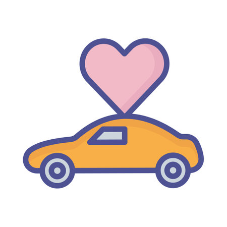 Love car Isolated Vector icon that can be easily modified or editedのイラスト素材