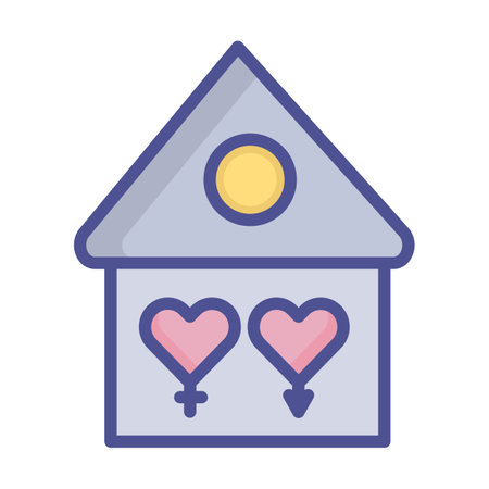 Heart with home Isolated Vector icon that can be easily modified or editedのイラスト素材
