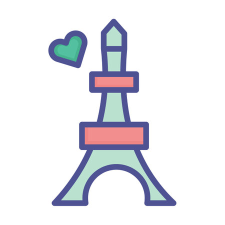 Eiffel tower Isolated Vector icon that can be easily modified or editedのイラスト素材