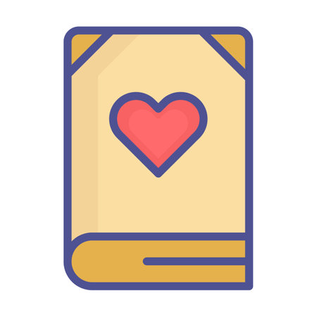 Loving book Isolated Vector icon that can be easily modified or editedのイラスト素材