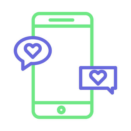 Loving chat on mobile Isolated Vector icon that can be easily modified or editedのイラスト素材