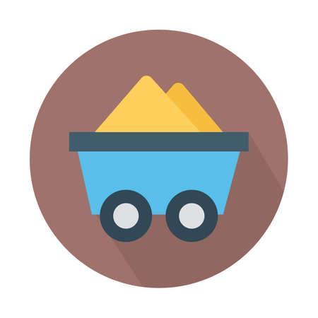 Mine cart Color Vector Icon which can easily modify or editのイラスト素材