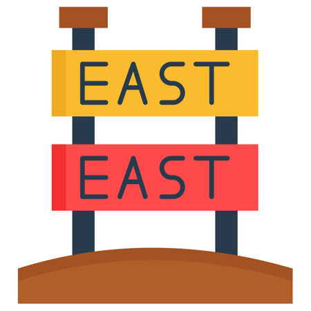 East direction which can easily  modify or editのイラスト素材