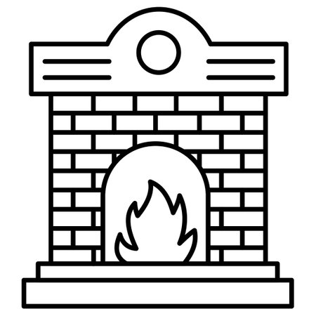 Fireplace which can easily modify or editのイラスト素材