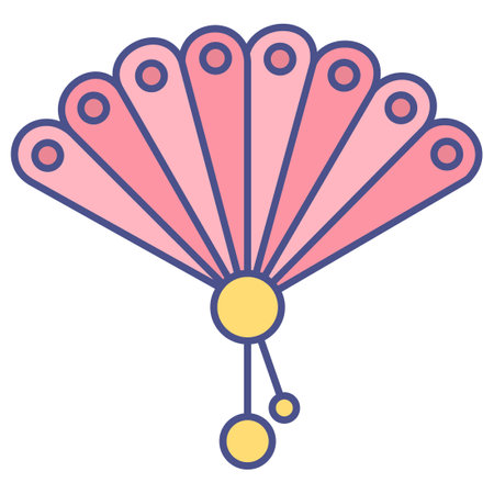 Hand Fan Which Can Easily Modify Or Editのイラスト素材