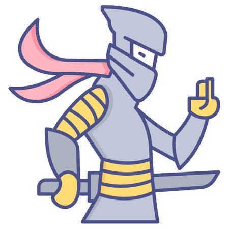 Ninja Which Can Easily Modify Or Editのイラスト素材