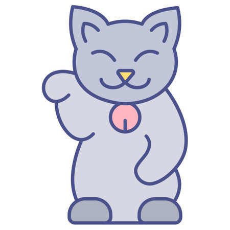 Japanese cat  Which Can Easily Modify Or Editのイラスト素材