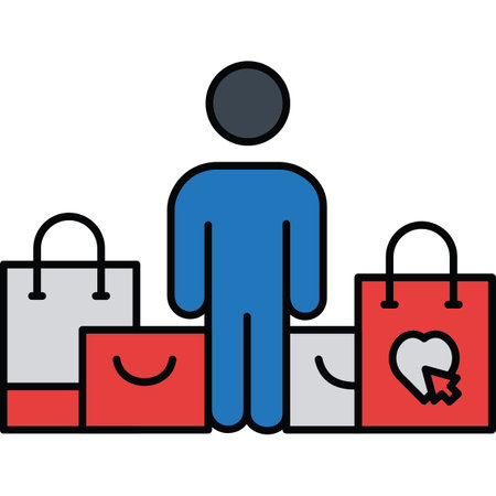 Shopaholic which can easily edit or modifyのイラスト素材