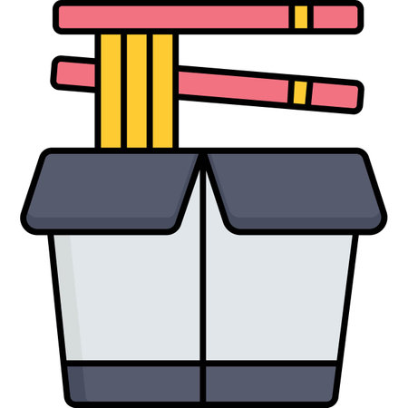 Noodle box which can easily edit or modifyのイラスト素材