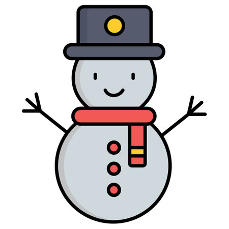 Snowman Which Can Easily Modify Or Editのイラスト素材