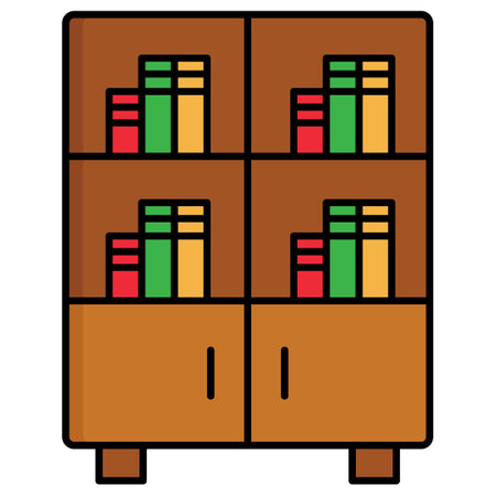 Bookshelf Which Can Easily Edit or Modifyのイラスト素材