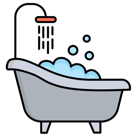 Bathtub Which Can Easily Edit or Modifyのイラスト素材