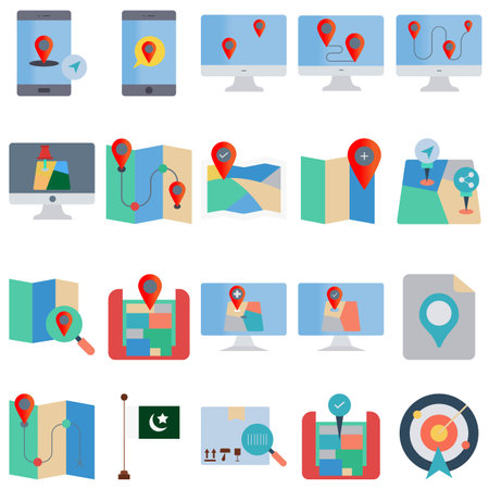 Map and Location Icon Packのイラスト素材