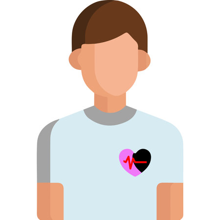 Illustration of a man with a heart rate monitor on his chestのイラスト素材