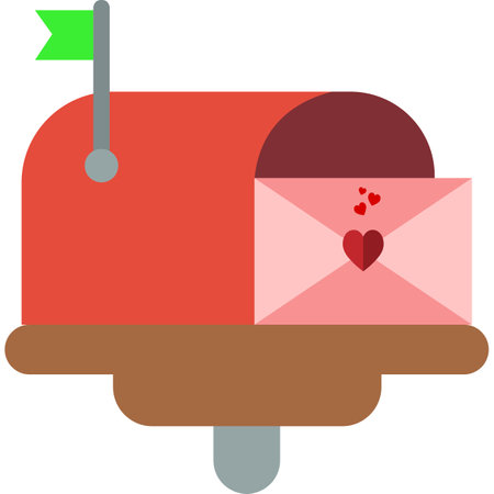 Mailbox with envelope and heart icon, vector illustration, eps10のイラスト素材