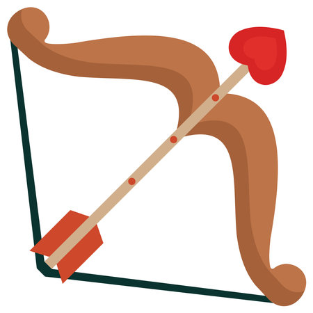 Bow and arrow icon. Flat illustration of bow and arrow icon for web designのイラスト素材