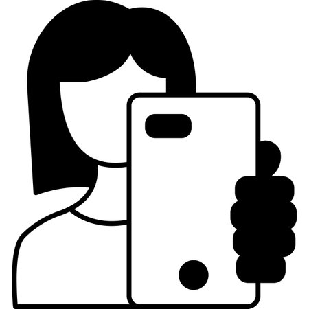 Smartphone in the hand of a young woman, vector illustration designのイラスト素材
