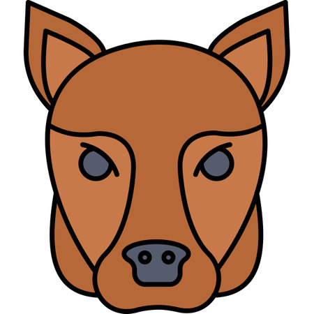 Portrait of a brown doberman dog. Vector illustration isolated on white background.のイラスト素材