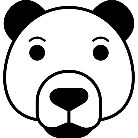 Cute bear face isolated on a white background. Vector illustration.のイラスト素材
