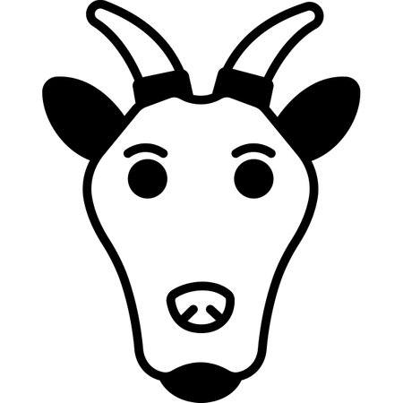 Cartoon goat head isolated on a white background. Vector illustration.のイラスト素材