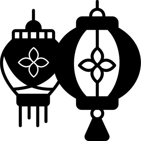 Lanterns icon isolated on white background. Vector illustration.のイラスト素材