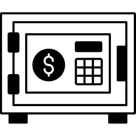 Vector illustration of a strongbox with a dollar sign on it.のイラスト素材