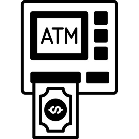 ATM icon vector illustration isolated on white background. Vector illustration.のイラスト素材