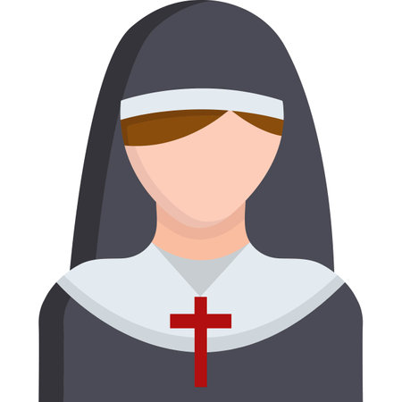 Isolated catholic nun icon on a white background, Vector illustrationのイラスト素材