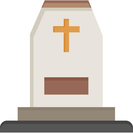 Coffin with a cross on the top, vector illustration.のイラスト素材