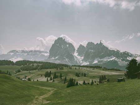 Mountain landscape in the Dolomites, Italy. Summer in the mountains.