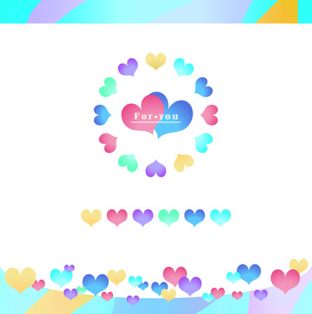 Colorful Heart Frameの写真素材
