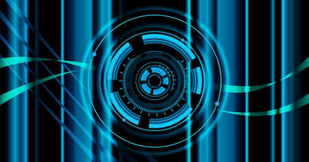 Cyber wallpaper, blue, illustrationの写真素材