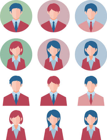 Person Icon Set BusinessMan Business Woman Suit Men And Womenのイラスト素材