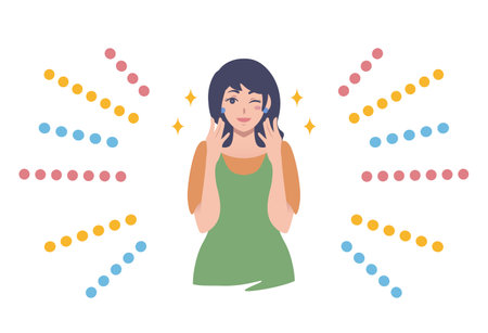 Woman happy to wink person vector illustrationのイラスト素材